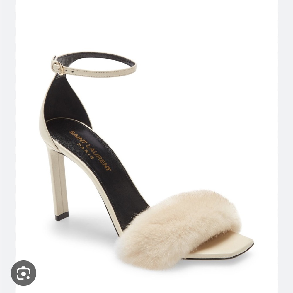 YSL Mink fur heels